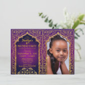 Bollywood Arabian Nights Geburtstagseinladungskart Einladung (Stehend Vorderseite)