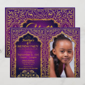 Bollywood Arabian Nights Geburtstagseinladungskart Einladung (Vorne/Hinten)