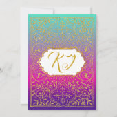 Bollywood Arabian Nights Geburtstagseinladungskart Einladung (Rückseite)