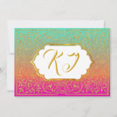 Bollywood Arabian Nights Geburtstagseinladungskart Einladung (Rückseite)