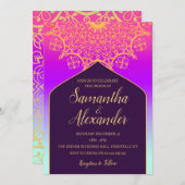 Bollywood Arabian Nights Hochzeit Einladung (Vorne/Hinten)
