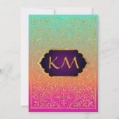 Bollywood Arabian Nights Hochzeitseinladung Einladung (Rückseite)