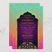 Bollywood Arabian Nights Hochzeitseinladung Einladung (Vorne/Hinten)