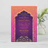 Bollywood Arabian Nights Hochzeitseinladung Einladung (Stehend Vorderseite)