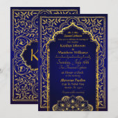 Bollywood Arabian Nights Hochzeitseinladung Einladung (Vorne/Hinten)