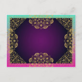 Bollywood Arabian Nights Save the Date Ankündigungspostkarte (Rückseite)