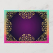 Bollywood Arabian Nights Save the Date Ankündigungspostkarte (Rückseite)