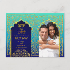 Bollywood Arabian Nights Save the Date Ankündigungspostkarte
