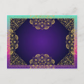 Bollywood Arabian Nights Save the Date Ankündigungspostkarte (Rückseite)