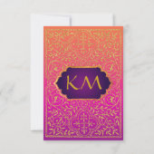Bollywood Arabian Nights Wedding RSVP Card (Rückseite)