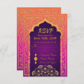 Bollywood Arabian Nights Wedding RSVP Card (Vorne/Hinten)