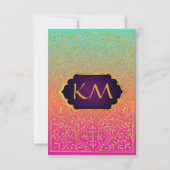 Bollywood Arabian Nights Wedding RSVP Card (Rückseite)