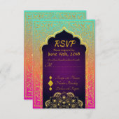 Bollywood Arabian Nights Wedding RSVP Card (Vorne/Hinten)