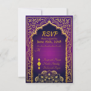 Bollywood Arabian Nights Wedding RSVP Card