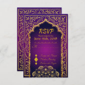 Bollywood Arabian Nights Wedding RSVP Card (Vorne/Hinten)