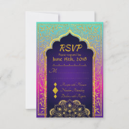 Bollywood Arabian Nights Wedding RSVP Card