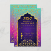 Bollywood Arabian Nights Wedding RSVP Card (Vorne/Hinten)