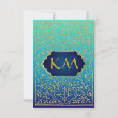 Bollywood Arabian Nights Wedding RSVP Card Karte (Rückseite)