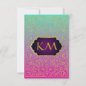 Bollywood Arabian Nights Wedding RSVP Card Karte (Rückseite)