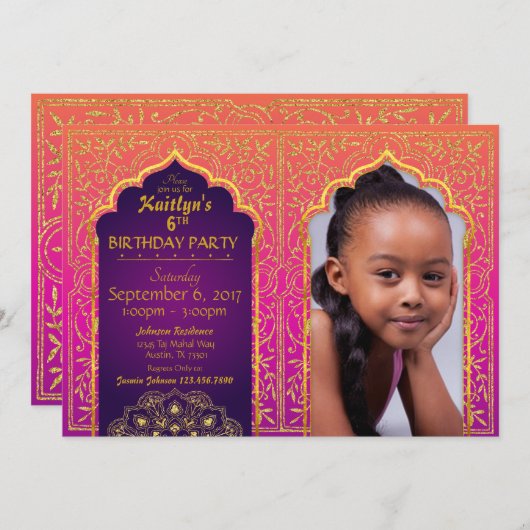 Bollywood arabische einladung (Vorne/Hinten)