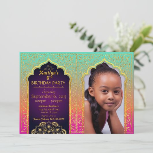 Bollywood arabische einladung (Stehend Vorderseite)