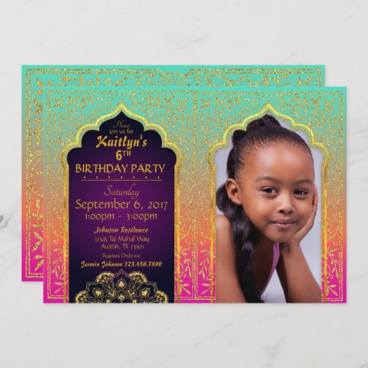 Bollywood arabische einladung (Vorne/Hinten)