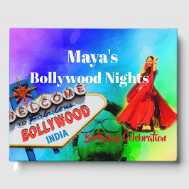 Bollywood Indian Birthday Hindu farbenfroh Modern Gästebuch