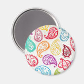 Bollywood Indian Paisley Trendy Rainbow Magnet (Vorderseite/Rückseite)
