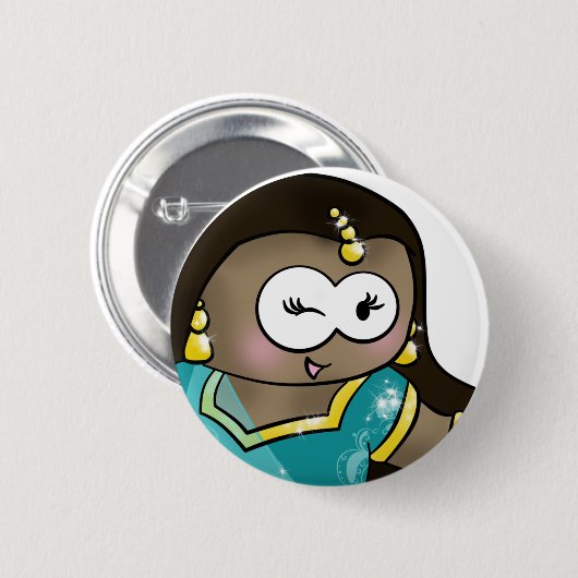 bollywood runder Knopf Button (Vorne & Hinten)