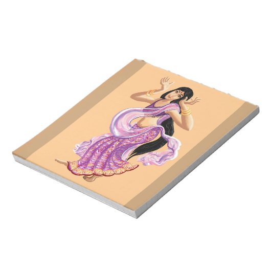 Bollywood Sari Tänzerin Notizblock (Rotiert)