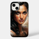 Bollywood Star Indian Woman Portrait Oil Painting Case-Mate iPhone Hülle (Rückseite)