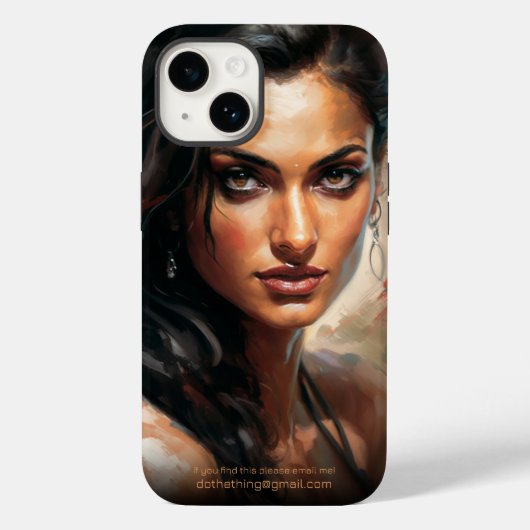 Bollywood Star Indian Woman Portrait Oil Painting Case-Mate iPhone Hülle (Rückseite)