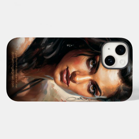 Bollywood Star Indian Woman Portrait Oil Painting Case-Mate iPhone Hülle (Rückseite (Horizontal))