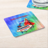 Bollywood Theme Indian Colorful Rechteckiger Pappuntersetzer (angewinkelt)