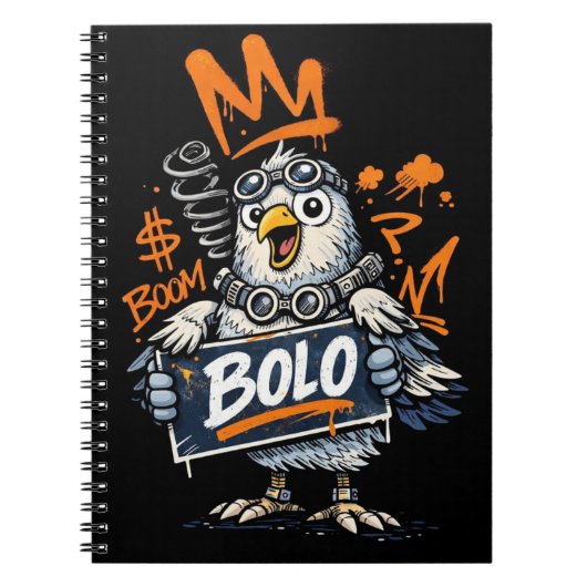 Bolo Graffiti Bird Spiral Notebook Notizblock (Vorderseite)