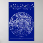 Bologna Blueprint Map Poster – Circular City Plan  (Vorne)