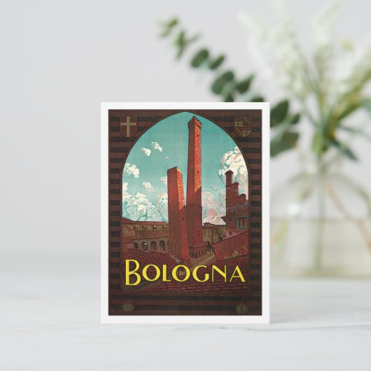 Bologna Bononia Italy Vintage Travel Postkarte (Stehend Vorderseite)