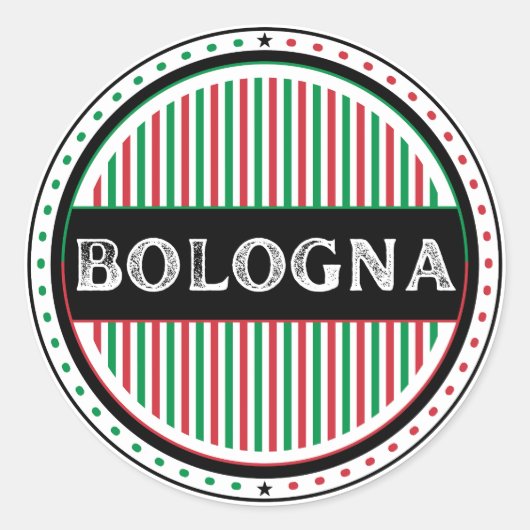Bologna City Pride Emblem – Italian Identity Runder Aufkleber (Vorderseite)