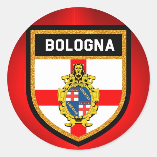 Bologna-Flagge Runder Aufkleber (Vorderseite)