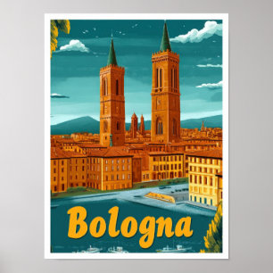 Bologna Italien Art Vintage Reisevorführung Poster