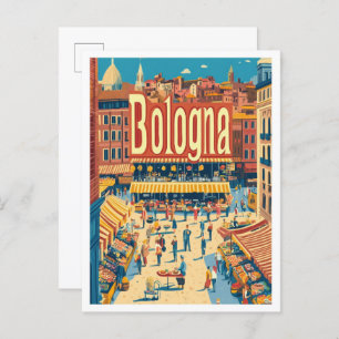 Bologna Italien Art Vintage Reisevorführung Postkarte