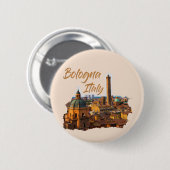 Bologna Italien: Historisches Zentrum Button (Vorne & Hinten)