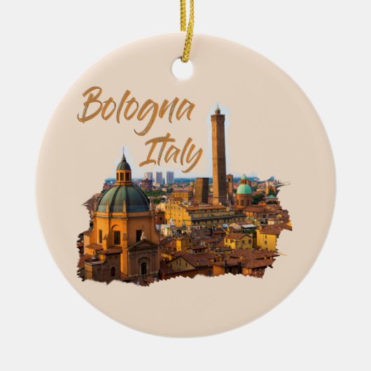 Bologna Italien: Historisches Zentrum Keramik Ornament (Vorne)