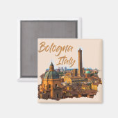 Bologna Italien: Historisches Zentrum Magnet (Vorderseite/Rückseite)