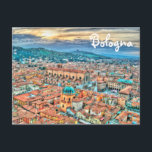 Bologna, Italien (II) Postkarte<br><div class="desc">Ein schönes Stadtbild aus Bologna, Italien. Hier können Sie die Piazza Maggiore, die Basilika San Petronio (links von der Piazza) und das Heiligtum Santa Maria della Vita (im Vordergrund) sehen. Die Aussicht ist von Torre degli Asinelli, dem höchsten Turm von Bologna mit seinen 97 Metern. Erhältlich auch als Poster, Foto...</div>