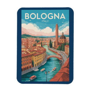 Bologna Italien Illustration Reise Kunst Vintage Magnet