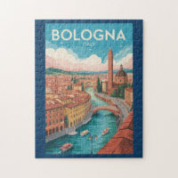 Bologna Italien Illustration Reise Kunst Vintage
