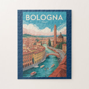 Bologna Italien Illustration Reise Kunst Vintage Puzzle
