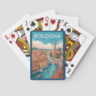Bologna Italien Illustration Reise Kunst Vintage Spielkarten