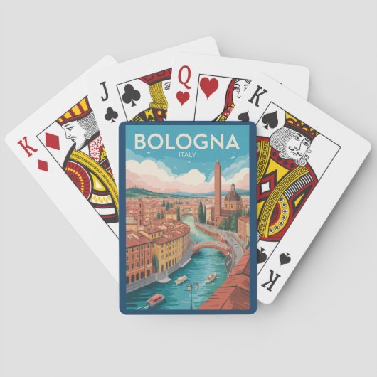 Bologna Italien Illustration Reise Kunst Vintage Spielkarten (Rückseite)
